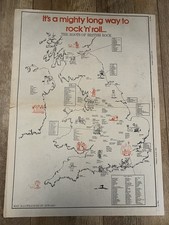 The Roots Of British Rock ‘n’ Roll 1976 Original Illustrated Map Poster