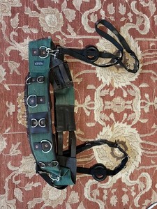 Dover Suffolk Green "Horse" Size Surcingle & Black Donut Side Reins