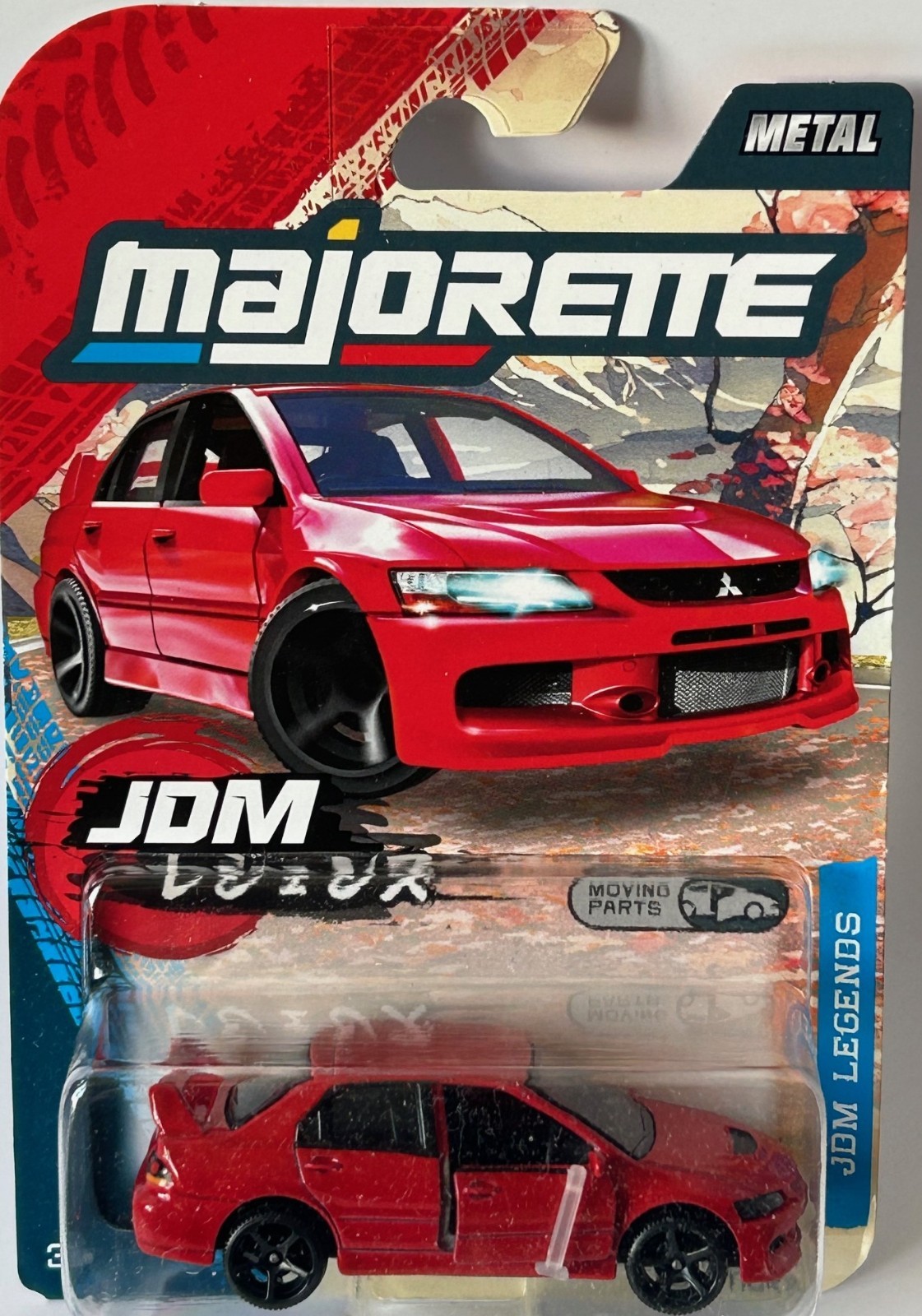 Mitsubishi Lancer Evolution JDM Car Model Toy Red Diecast 1:64 Scale Majorette