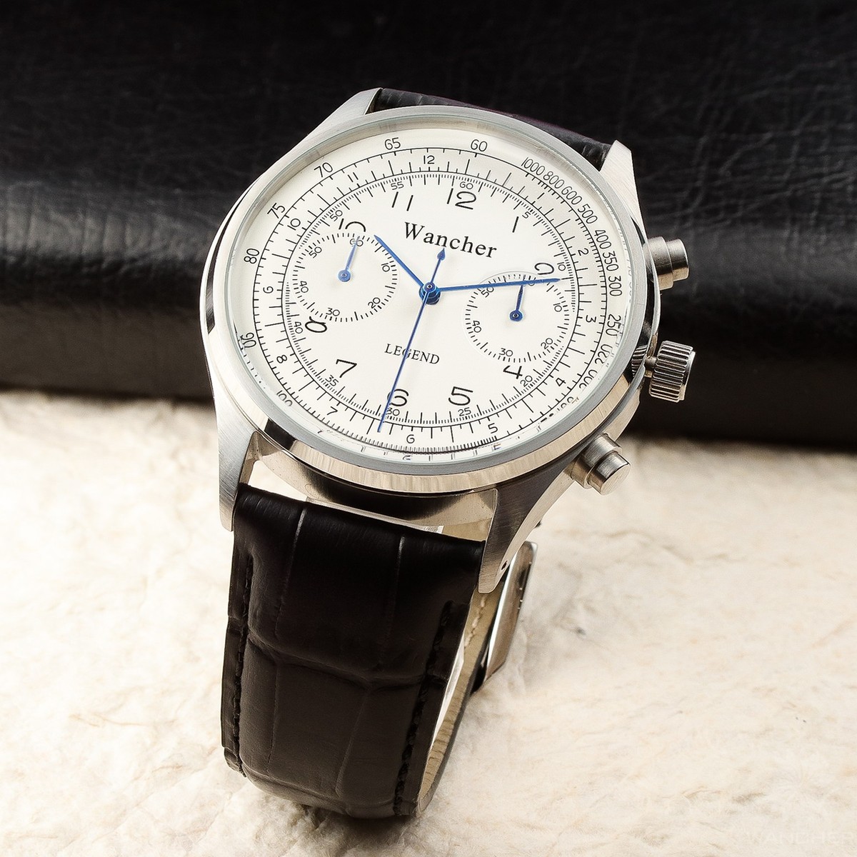 Wancher Japan Legend White Dial MIYOTA 6S21 Chronograph Meca