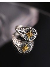 Men's Silver Plated Polestar Ring Men's Punk Vintage Adjustable Ring Jewelry