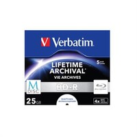 5X Verbatim M-Disc BD-R 25GB 4X Schreiben Bedruckbar Blu-Ray Jewel Case