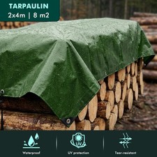 Extra Heavy Duty Tarpaulin PVC 670gsm Waterproof Sheet Thick Green Cover Tarp UK