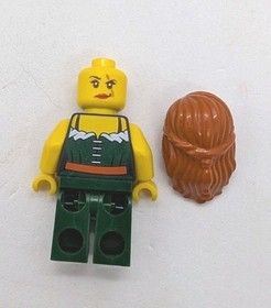 Lego Pirate Female Minifigure pi143 Dark Legs Scar over Left Eye