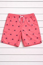 Men s Swim Trunks Size Small Coral Pink Anchor Print Quick Dry Shorts NWT
