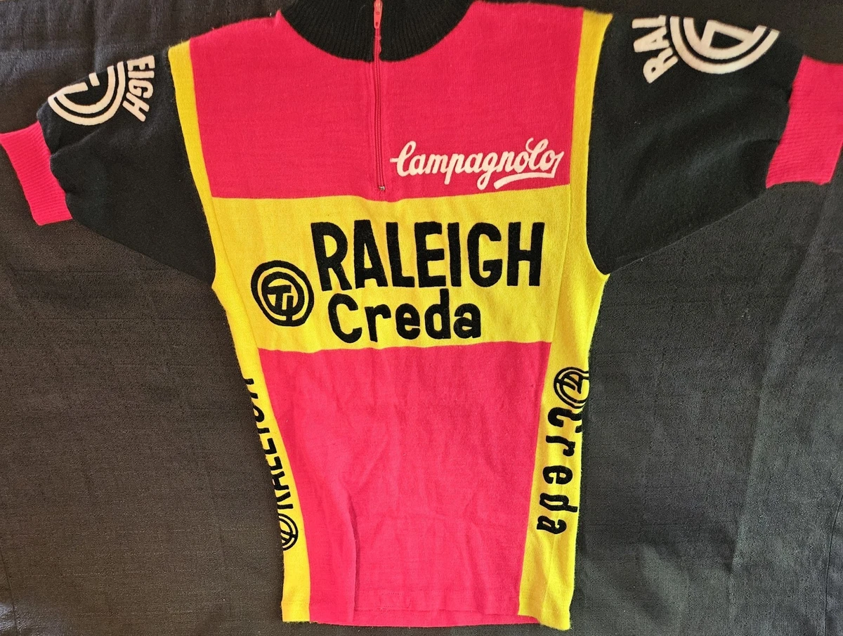 Maillot Cyclisme Vintage Eroica – Raleigh Creda – 50% Laine – Années 70 – Taille M