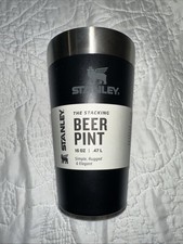 NWT Stanley 16oz Matte Black Insulated Stacking Beer Pint Stainless Steel
