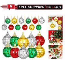 Charming 36Pcs Colorful Mini Disco Ball Christmas Ornaments - Easy to Hang