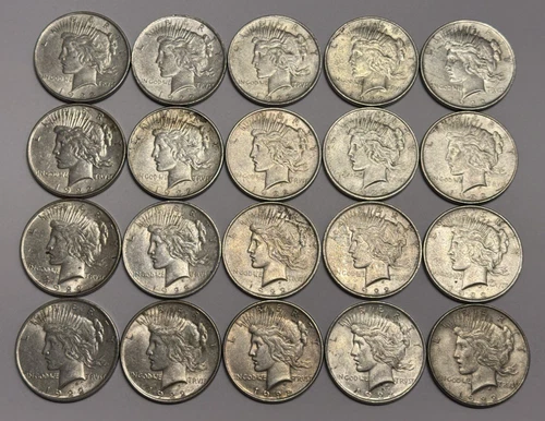 1922 P PEACE SILVER DOLLAR (90% Silver) ROLL  (Lot of 20) ~ AU/BU