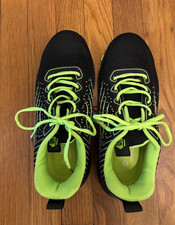 Isoous Steel Toe Shoes Black & Green Safety Industrial