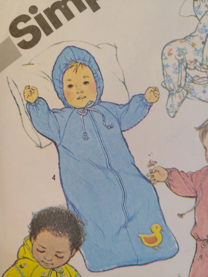 Simplicity 5286 Bunting Bag Coveralls Pants Jacket Sewing Pattern Infants 6M VTG - Image 3 of 4