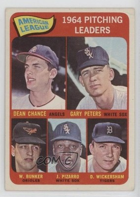 1965 Topps League Leaders Dean Chance Gary Peters Wally Bunker Juan Pizarro 1ni2
