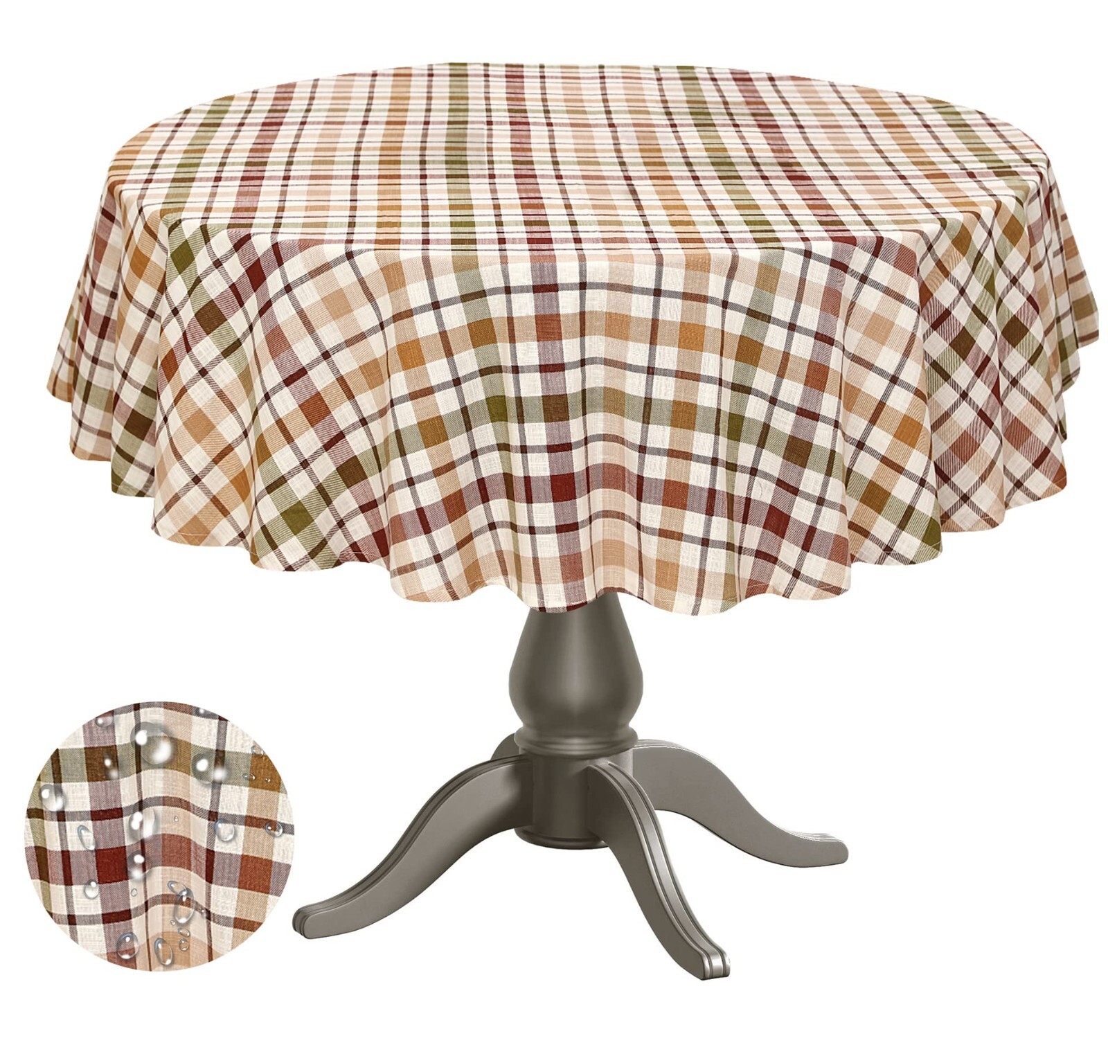 Round Tablecloth 70'' Heavy Duty Round Table Cover Kitchen Table Cover