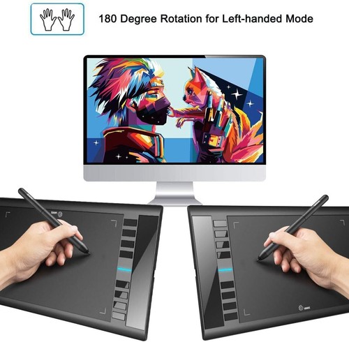 Graphics Drawing Tablet, UGEE M708 10 x 6 inch Large Drawing Tablet with 8 Hot K - Picture 6 of 9