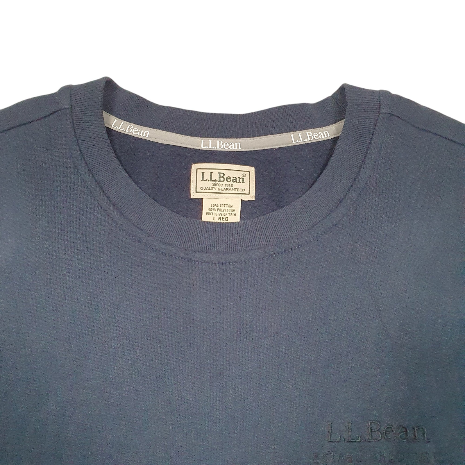 L.L.BEAN Crewneck Cotton & Polyester Jumper Sweatshirt Mens L image 2