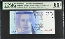 Gibraltar 2010 &pound;10 P36a British Administration -- PMG Gem UNC 66 EPQ