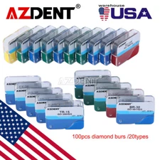 【USA】100Pcs Dental Diamond Burs for High Speed Handpiece Medium FG 1.6MM