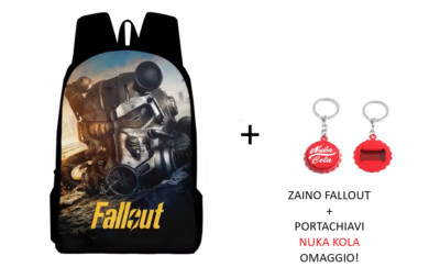 FALLOUT SCHULRUCKSACK MITTELRUCKSACK + SCHLÜSSELANHÄNGER NUKA KOLA