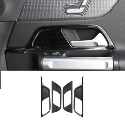 Inner Door Handle Bowl Frame Trim 4* For Benz GLB W247 2020-2022 Black Titanium