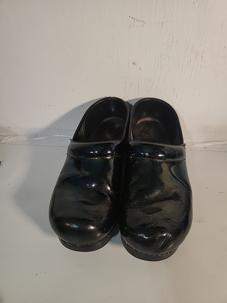Dansko Black Patent Professional Leather Clog Nursing Shoes