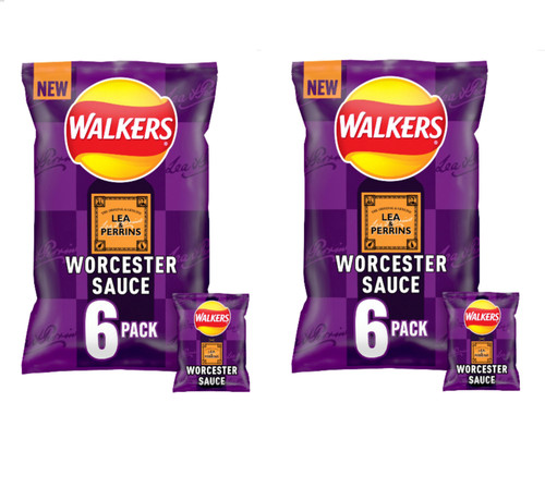Walkers Worcester Sauce Crisps, 2 Multipacks