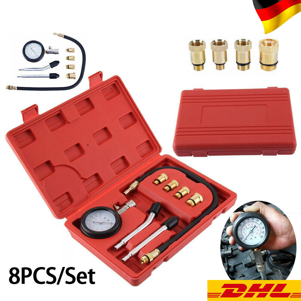 BOOMSTART 11-teiliger Kompressionstester Set - Kompressionsprüfer Für Auto & Motorrad 0-300 PSI