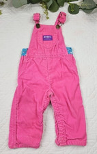 VTG OshKosh Pink Cordory Overalls Size 18M Flannel Lined Made in USA