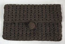 Vintage Dark Brown Corde Clutch Purse Handbag