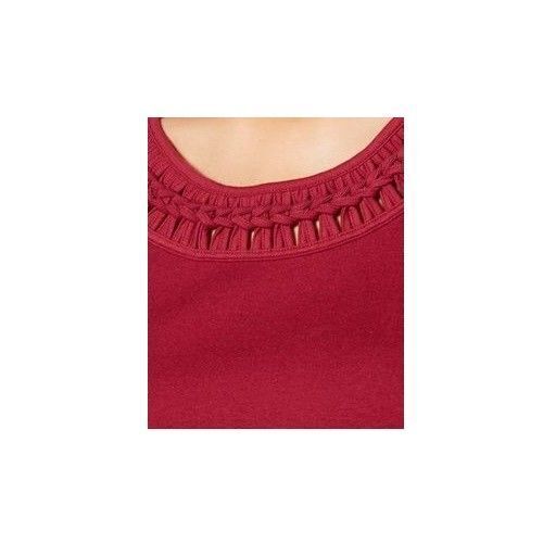 Karen Scott Daring Dynasty Cotton Braided-Trim Top, Md - Afbeelding 2 van 2