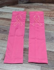 Pair Of Pink Breast Cancer Awareness Sleeves Stretchy One Size Fits Most