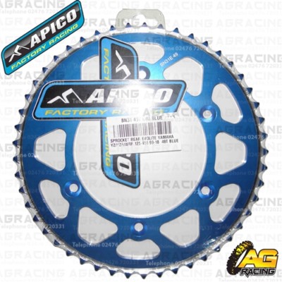 Apico Evolite Blue Rear Sprocket 49T 520 For Yamaha YZ 125 2018 Motocross