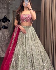DESIGNER LEHENGA CHOLI LENGHA INDIAN WEDDING PARTY WEAR PAKISTANI BOLLYWOOD EID