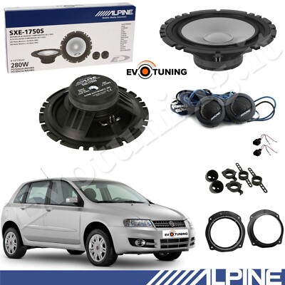 Kit 4 Frontlautsprecher Alpine 2-Wege Woofer+Tweeter für Fiat Stilo 6,5''