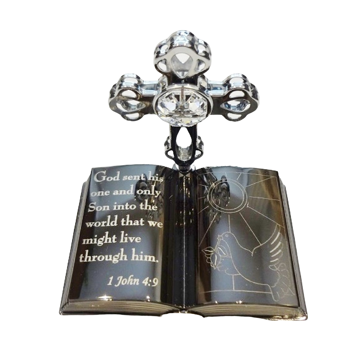 Crystocraft Bible Cross Crystal Religious Ornament Swarovski Element Gift Boxed