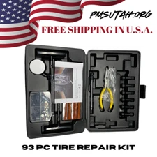 93 PC ATV UTV SXS Tire Repair Kit Tool Set Valve Stem Patch Plug Trail Polaris