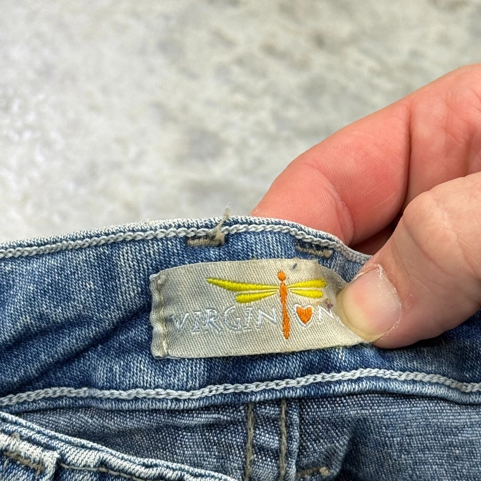 Pantalones de mezclilla Virgin Only para mujer 29 x 31 y2k acampanados cremallera lateral grunge emo gótico punk años 90 Foto 3 de 4