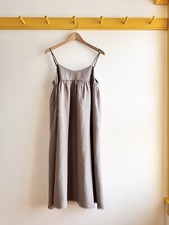nest Robe Japan linen slip sun dress empire waist volume beige putty OS