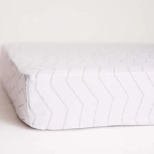Gray Zigzag Fitted Crib Sheet - 100% Cotton Baby Bedding for Boy/Girl Nursery