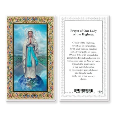 Our Lady of the Highway  Laminated Holy Card E73-293