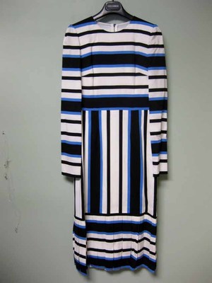 ドルチェ&ガッバーナ★Striped Charmeuse Pleated Hem Dress s-l400.jpg