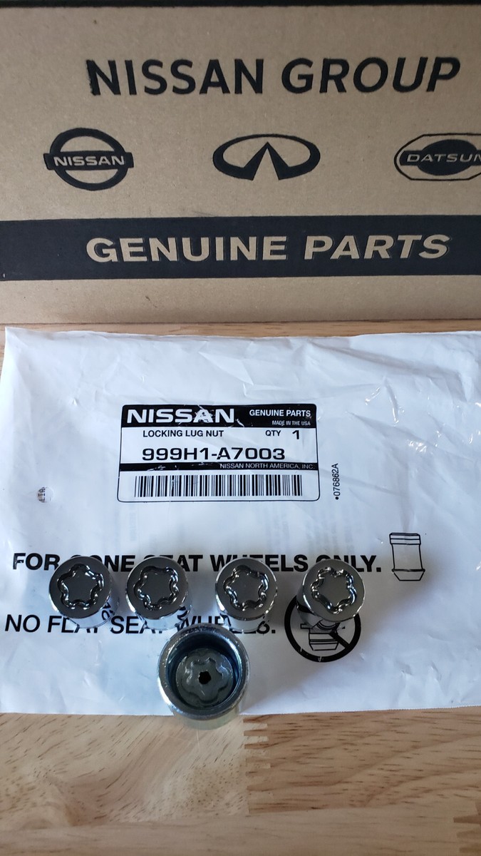 NEW GENUINE NISSAN WHEEL LOCK SET OF 4 IN SEALED NISSAN BAG 999H1