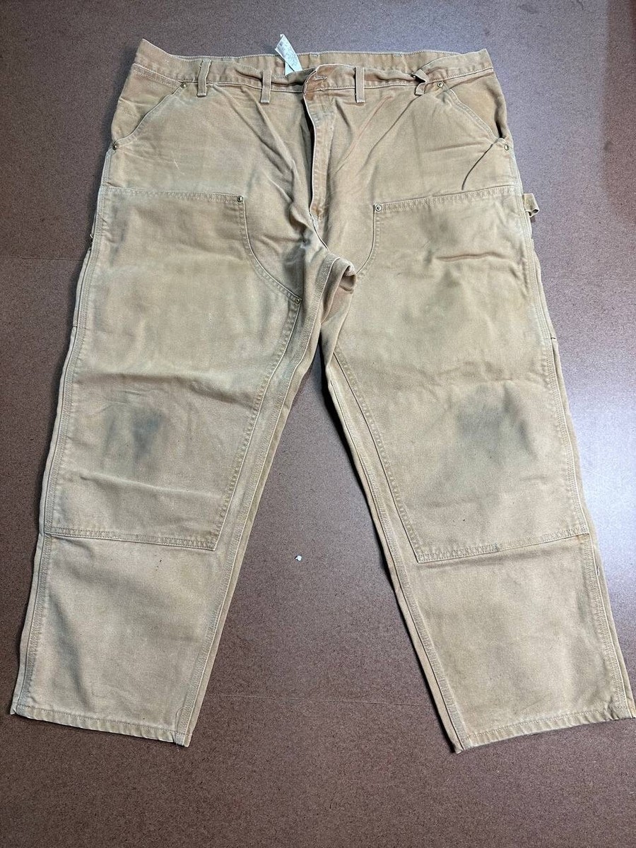 Vtg 90s Carhartt B01 BRN Duck Double Knee Work Dungaree Pants USA 