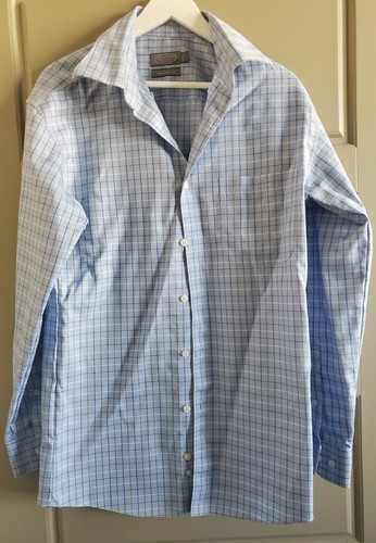 Talbots Blue Green Plaid Dress Shirt 