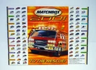 Matchbox Lesney To The Rescue Poster Mattel 24"x36" 75 Car Line-Up 2001