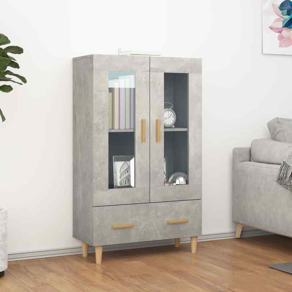 vidaXL Highboard Concrete Grey 70x31x115 cm Engineered Wood