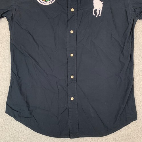 Ralph Lauren Black Olympic Team USA Short Sleeve Collared Shirt Size Men's Small - Picture 7 of 14