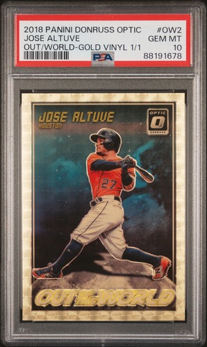 2018 Panini Donruss Optic Out Of This World Jose Altuve Gold Vinyl 1/1 PSA 10 