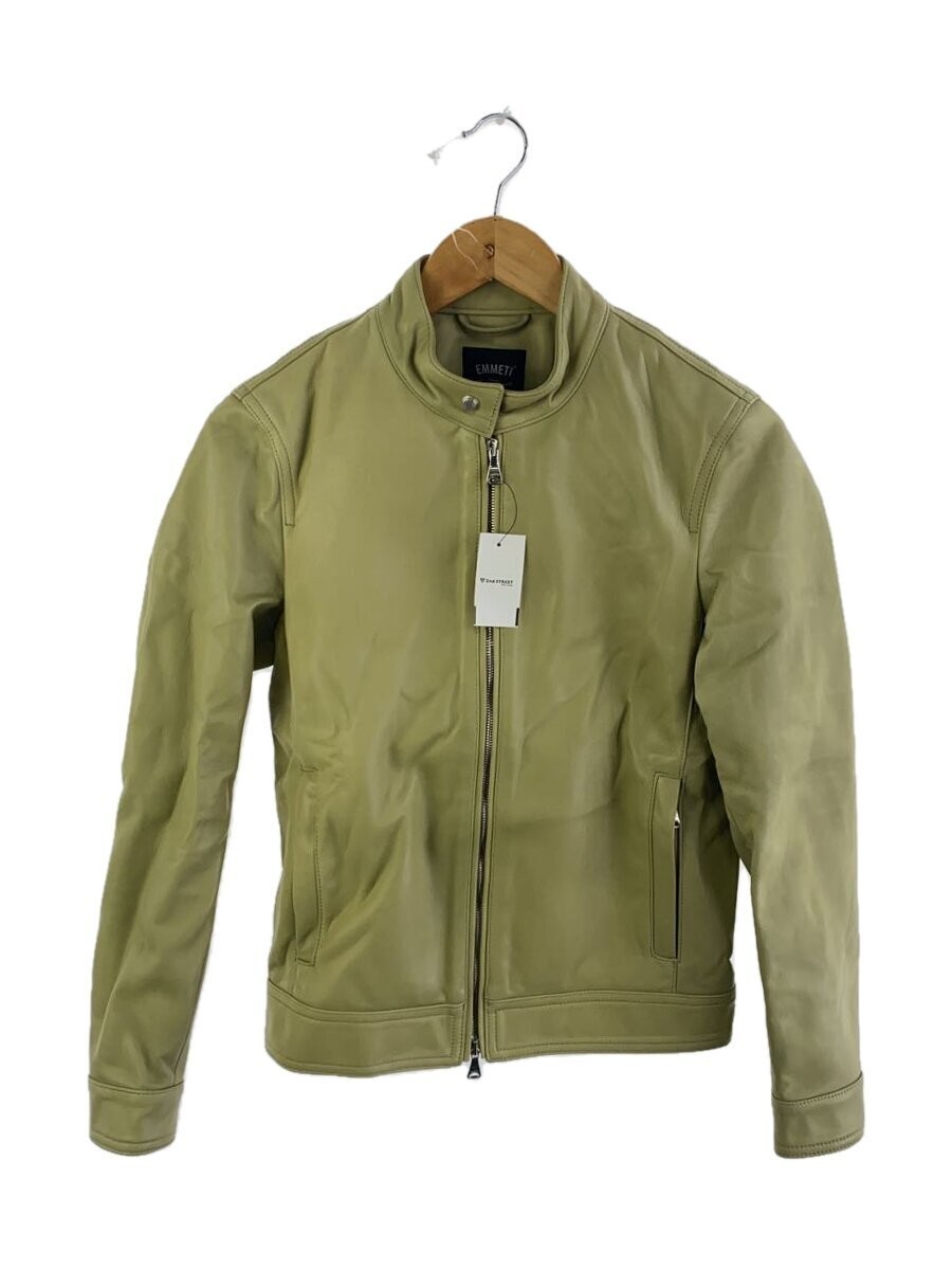 Emmeti Single Rider Leather Jacket Size 42 Green Plain Japan Style
