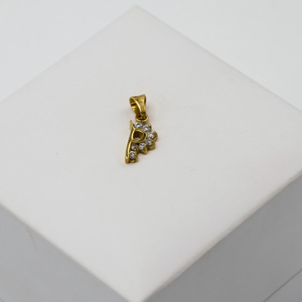 Pendentif initial en or jaune 18 carats « P » avec zircon E.2401 - Photo 2/4