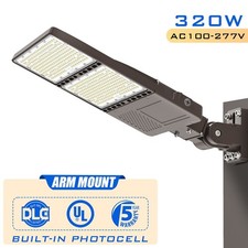 320W LED Shoebox Parking Lot Light Dusk To Dawn Commercial Outdoor Street Light